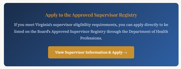 Supervision Registry in Virginia for Social Workers
